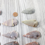 10 Large Stone Ornamental Arrowheads  #3958     Agate Jasper Arrowheads