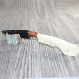 Small Deer Jaw Handle Obsidian  Blade Ornamental Knife #29967     Mountain Man Knife