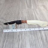 Small Deer Jaw Handle Obsidian  Blade Ornamental Knife #29967     Mountain Man Knife