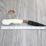 Small Deer Jaw Handle Obsidian  Blade Ornamental Knife #29967     Mountain Man Knife