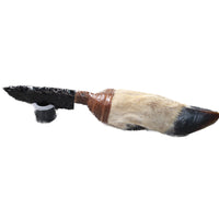 Deer Foot Handle Obsidian Blade Ornamental Knife #7058  Mountain Man Knife