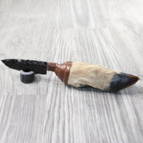 Deer Foot Handle Obsidian Blade Ornamental Knife #7058  Mountain Man Knife