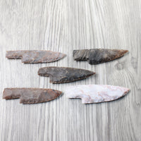 5 Stone Ornamental Knife Blades  #6058     Mountain Man Knife