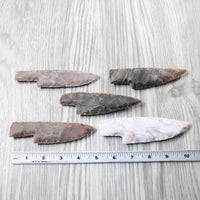 5 Stone Ornamental Knife Blades  #6058     Mountain Man Knife