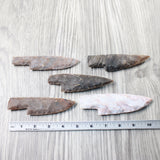 5 Stone Ornamental Knife Blades  #6058     Mountain Man Knife