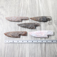 5 Stone Ornamental Knife Blades  #6058     Mountain Man Knife