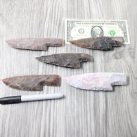 5 Stone Ornamental Knife Blades  #6058     Mountain Man Knife