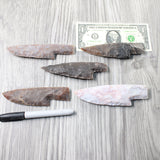 5 Stone Ornamental Knife Blades  #6058     Mountain Man Knife