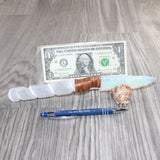 Selenite Spiral Handle Opalite Blade Ornamental Knife #20167     Mountain Man Knife