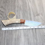 Elk Antler Handle Opalite Blade Ornamental Knife #11267     Mountain Man Knife