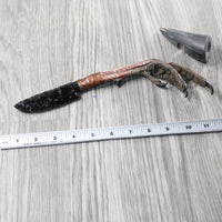 Turkey Foot Handle Obsidian Blade Ornamental Knife #7258  Mountain Man Knife