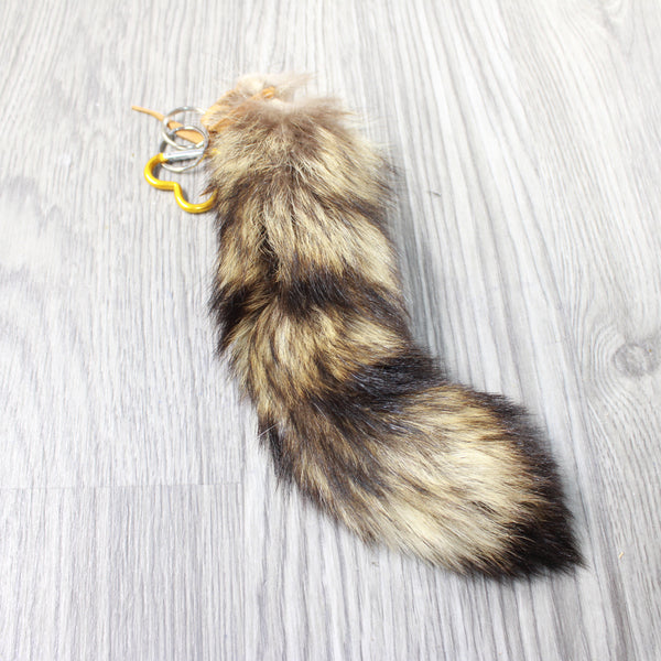 1 Raccoon Tail Key Ring #3258  Taxidermy Keychain Tassel Bag Tag