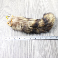 1 Raccoon Tail Key Ring #3258  Taxidermy Keychain Tassel Bag Tag
