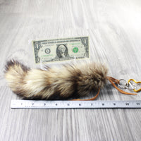 1 Raccoon Tail Key Ring #3258  Taxidermy Keychain Tassel Bag Tag