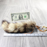 1 Raccoon Tail Key Ring #3258  Taxidermy Keychain Tassel Bag Tag