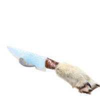 Coyote Foot Handle Opalite Blade Ornamental Knife #7258     Mountain Man Knife