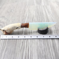 Coyote Foot Handle Opalite Blade Ornamental Knife #7258     Mountain Man Knife