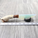 Coyote Foot Handle Opalite Blade Ornamental Knife #7258     Mountain Man Knife