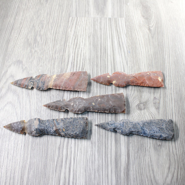 5 Stone Ornamental Tomahawk Heads  #8258    Agate Jasper Axe Hatchet Ax