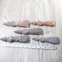 5 Stone Ornamental Tomahawk Heads  #8258    Agate Jasper Axe Hatchet Ax