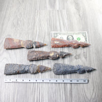 5 Stone Ornamental Tomahawk Heads  #8258    Agate Jasper Axe Hatchet Ax
