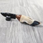 Deer Foot Handle Obsidian Blade Ornamental Knife #4358  Mountain Man Knife