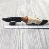 Deer Foot Handle Obsidian Blade Ornamental Knife #4358  Mountain Man Knife