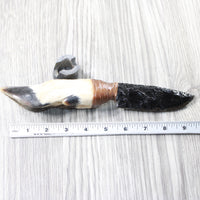 Deer Foot Handle Obsidian Blade Ornamental Knife #4358  Mountain Man Knife