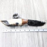 Deer Foot Handle Obsidian Blade Ornamental Knife #4358  Mountain Man Knife
