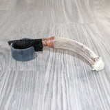 Deer Antler Crown Handle Obsidian  Blade Ornamental Knife #10667     Mountain Man Knife