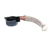 Deer Antler Crown Handle Obsidian  Blade Ornamental Knife #10667     Mountain Man Knife
