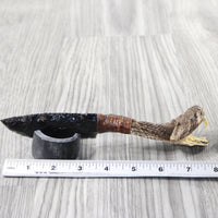 Rattlesnake Head Handle Obsidian Blade Ornamental Knife #4358  Mountain Man Knife