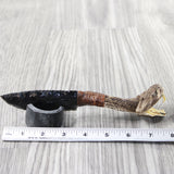 Rattlesnake Head Handle Obsidian Blade Ornamental Knife #4358  Mountain Man Knife
