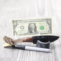 Rattlesnake Head Handle Obsidian Blade Ornamental Knife #4358  Mountain Man Knife