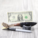Rattlesnake Head Handle Obsidian Blade Ornamental Knife #4358  Mountain Man Knife