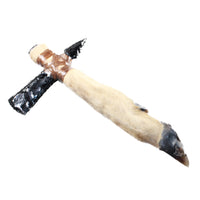 Deer Foot Handle Obsidian Head Ornamental Tomahawk #4358     Mountain Man Knife Axe Hatchet