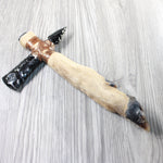 Deer Foot Handle Obsidian Head Ornamental Tomahawk #4358     Mountain Man Knife Axe Hatchet
