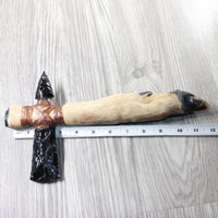 Deer Foot Handle Obsidian Head Ornamental Tomahawk #4358     Mountain Man Knife Axe Hatchet