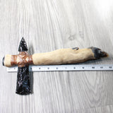 Deer Foot Handle Obsidian Head Ornamental Tomahawk #4358     Mountain Man Knife Axe Hatchet