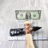 Deer Foot Handle Obsidian Head Ornamental Tomahawk #4358     Mountain Man Knife Axe Hatchet