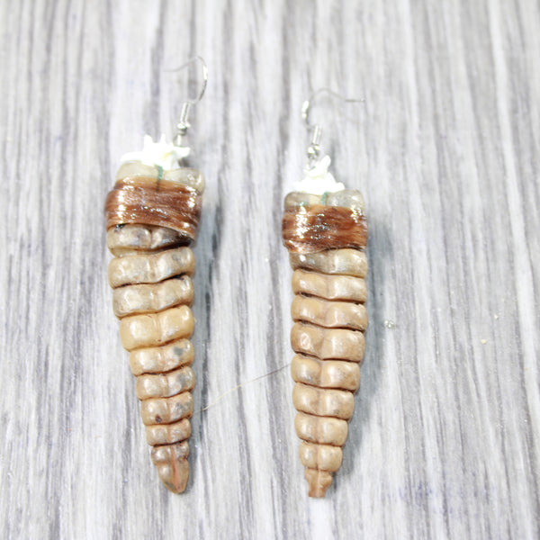 Extra Large Rattlesnake Rattle Earrings  #6358  Mountain Man Earrings