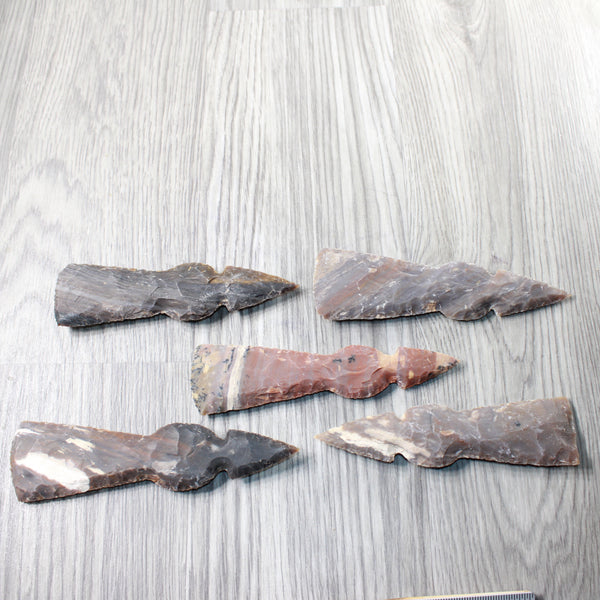 5 Stone Ornamental Tomahawk Heads  #9358    Agate Jasper Axe Hatchet Ax