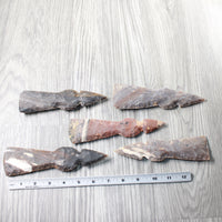 5 Stone Ornamental Tomahawk Heads  #9358    Agate Jasper Axe Hatchet Ax