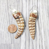 Extra Large Rattlesnake Rattle Earrings  #6358  Mountain Man Earrings