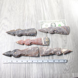 5 Stone Ornamental Tomahawk Heads  #9358    Agate Jasper Axe Hatchet Ax