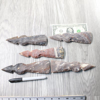 5 Stone Ornamental Tomahawk Heads  #9358    Agate Jasper Axe Hatchet Ax