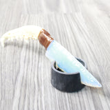 Coyote Jaw Handle Opalite Blade Ornamental Knife #0358     Mountain Man Knife