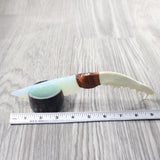 Coyote Jaw Handle Opalite Blade Ornamental Knife #0358     Mountain Man Knife