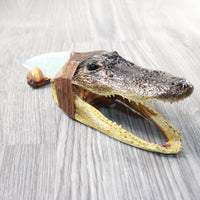 Alligator Head Handle Opalite Blade Ornamental Knife #2458     Mountain Man Knife