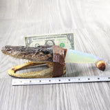 Alligator Head Handle Opalite Blade Ornamental Knife #2458     Mountain Man Knife